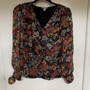 Sam & Jess V-Neck Smocked Shoulder Blouse